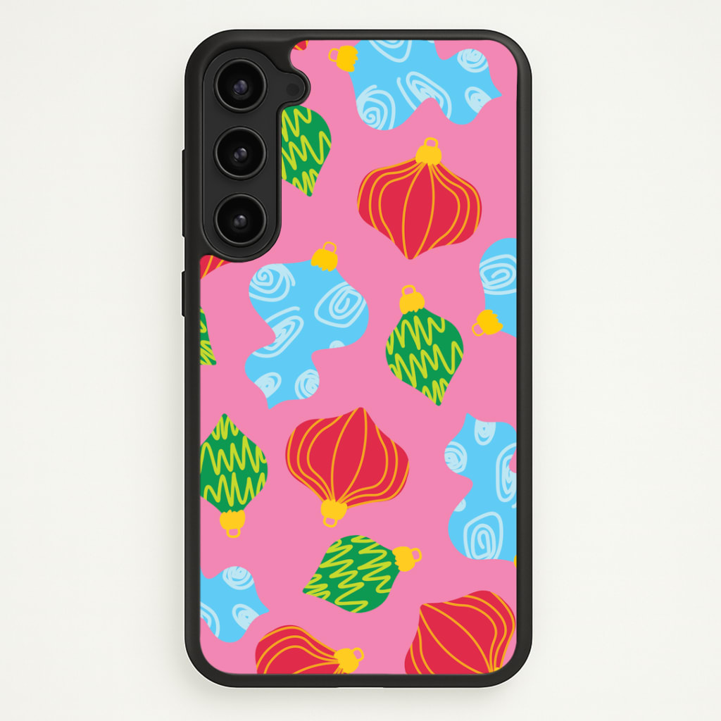 Abstract Christmas Baubles Pattern Galaxy S23 Plus Case