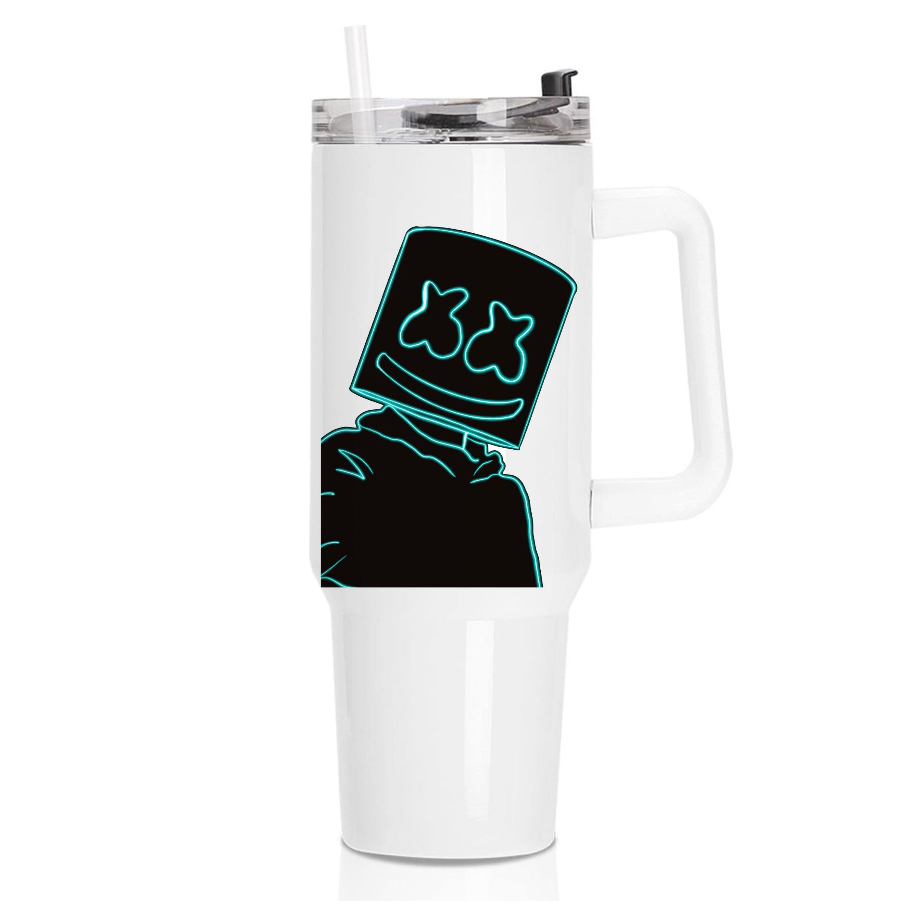 Black White Helmet DJ Neon Tumbler