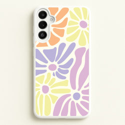 Pastel Abstract Flowers Galaxy A36 Case