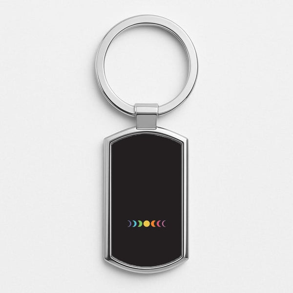 Band Moon Cycle Silver Metal Keyring