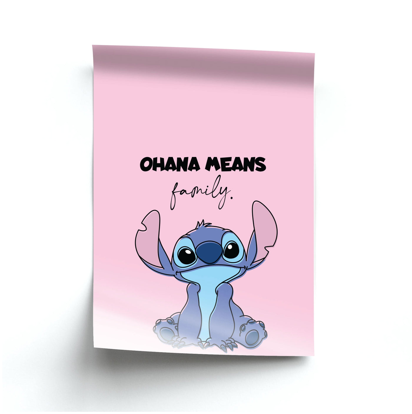 Ohana Means Family Pink Poster