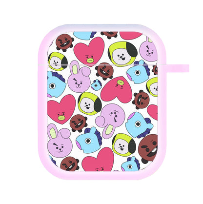 K-Pop Band Characters Collage AirPods Case