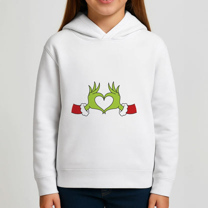 Christmas Green Heart Girls Hoodie