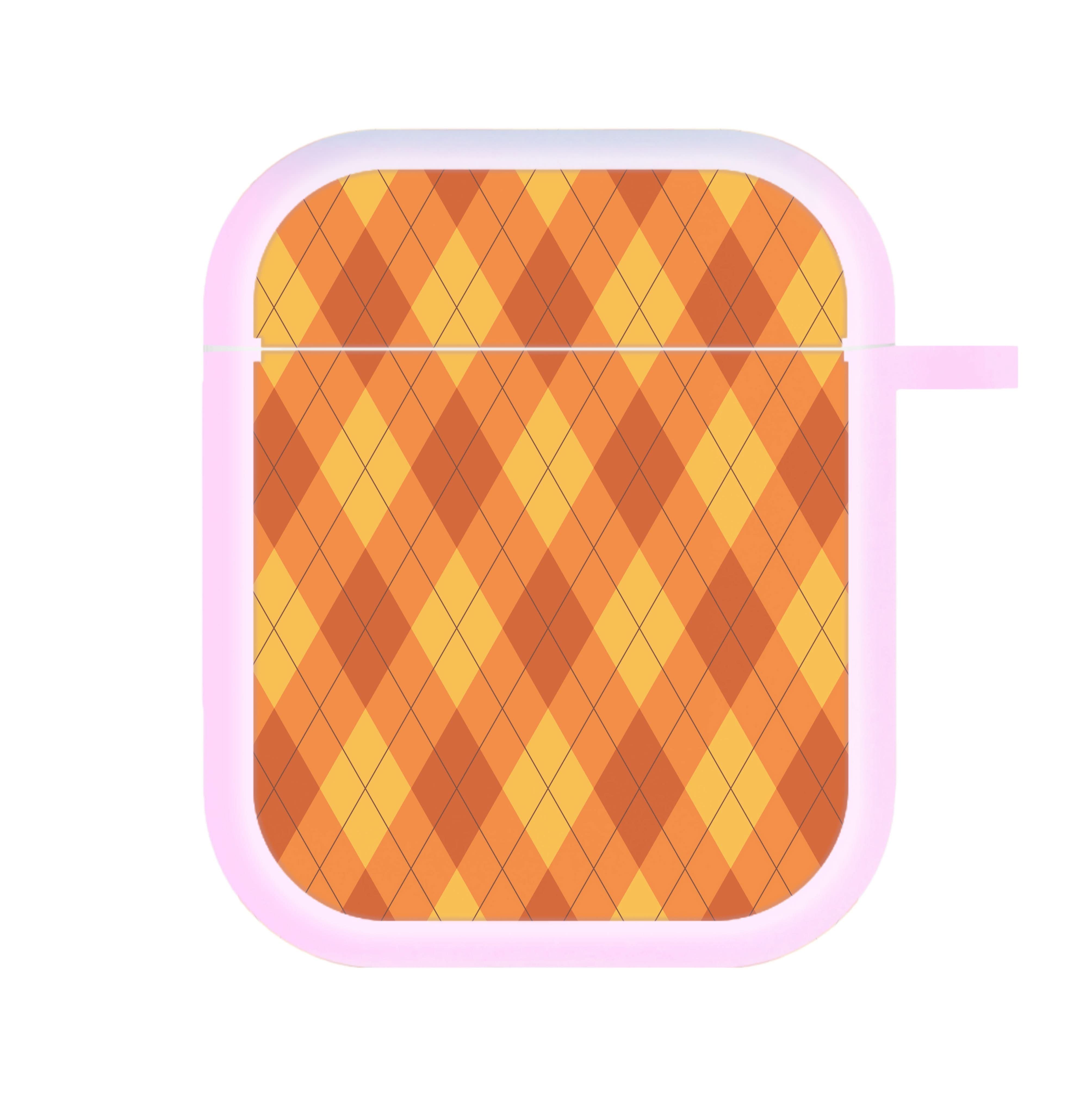 Orange Argyle Pattern AirPods Case