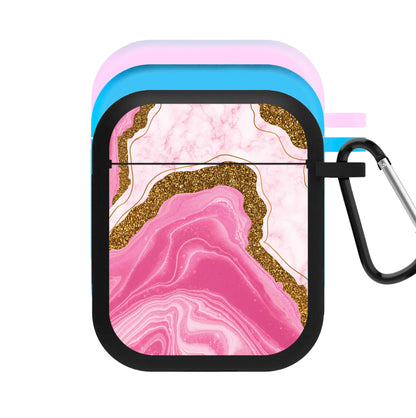 Marble Rock Veins And Glitter AirPods Case