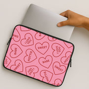 Quote Love Hearts Pattern Laptop Sleeve 2