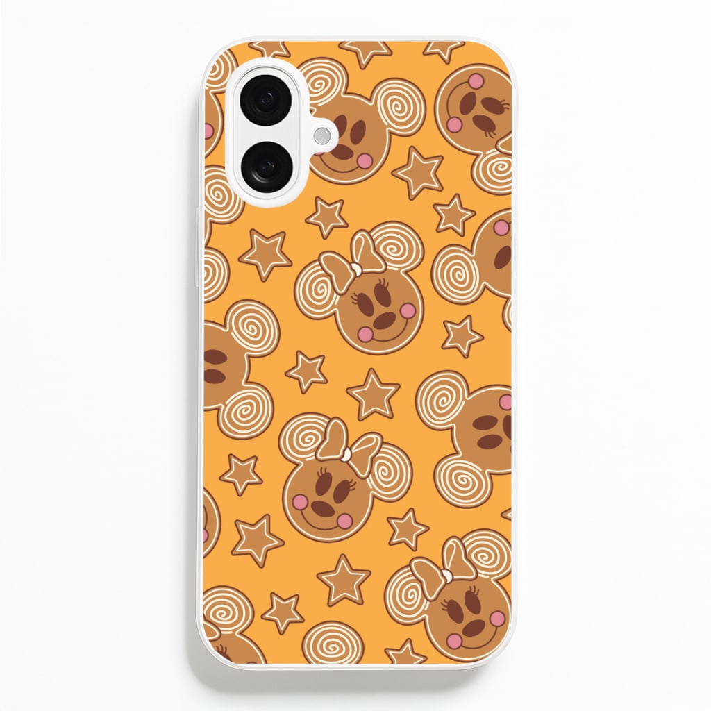 Cartoon Mouse Gingerbread Pattern iPhone 16 Plus Case
