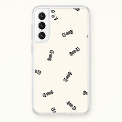 Race Cars Pattern Off White Galaxy S22 Plus Case