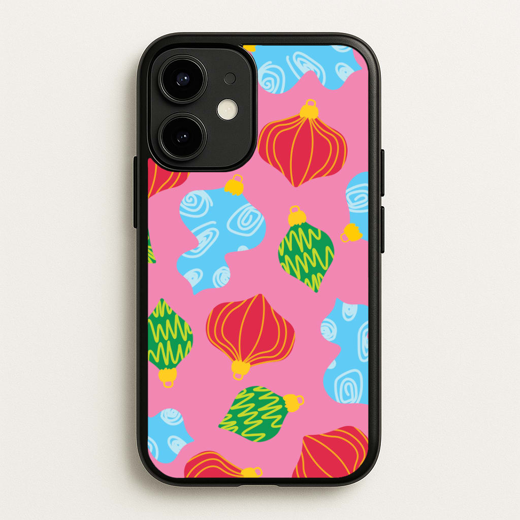 Abstract Christmas Baubles Pattern iPhone 12 / 12 Pro Case