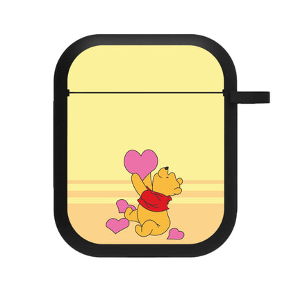 Pooh Love Heart Balloons Valentine's AirPods Case