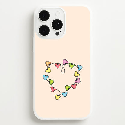 Cartoon Mouse Christmas Fairylights Heart iPhone 13 Pro Case