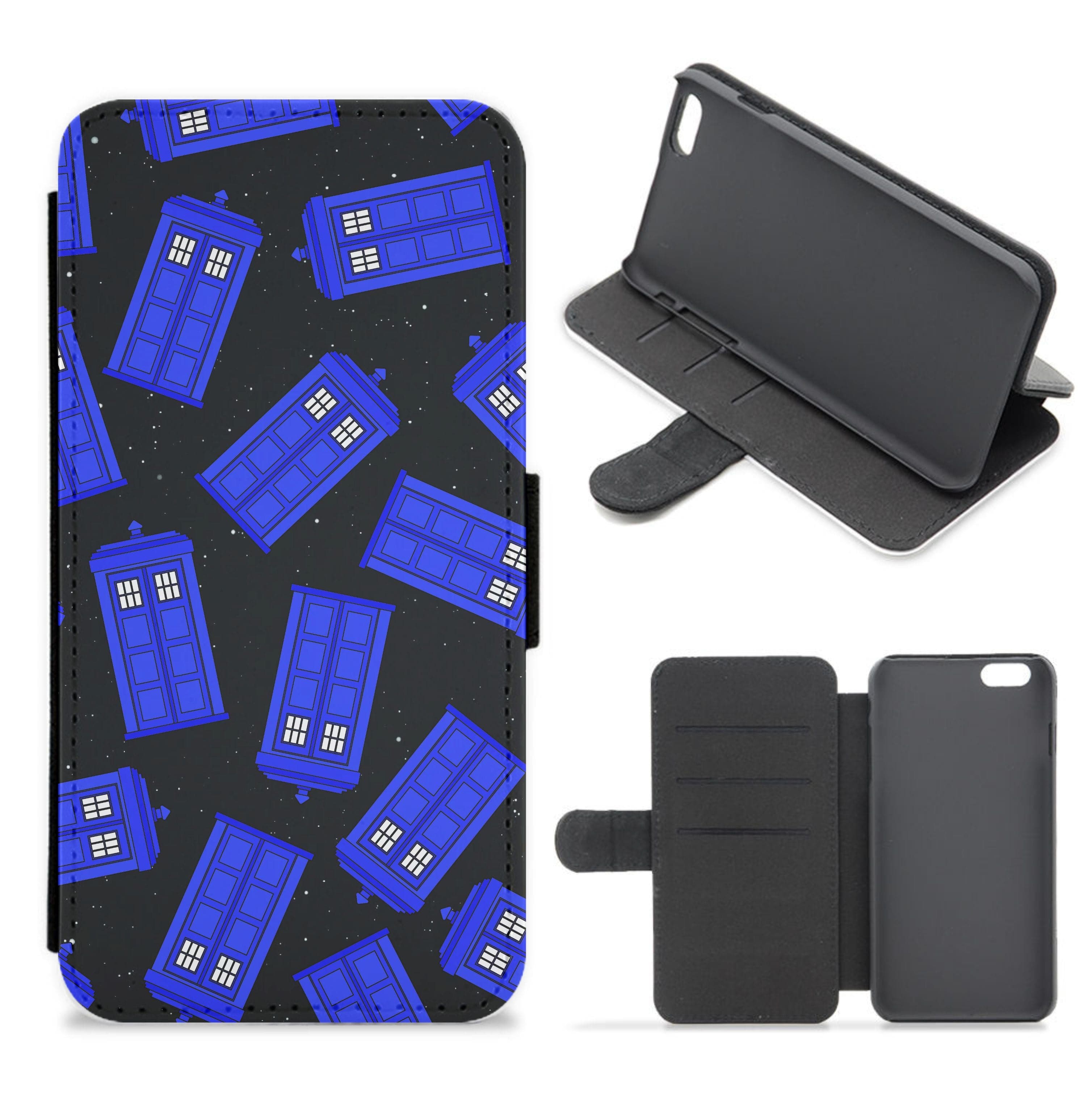 Tardis Pattern Flip / Wallet Phone Case