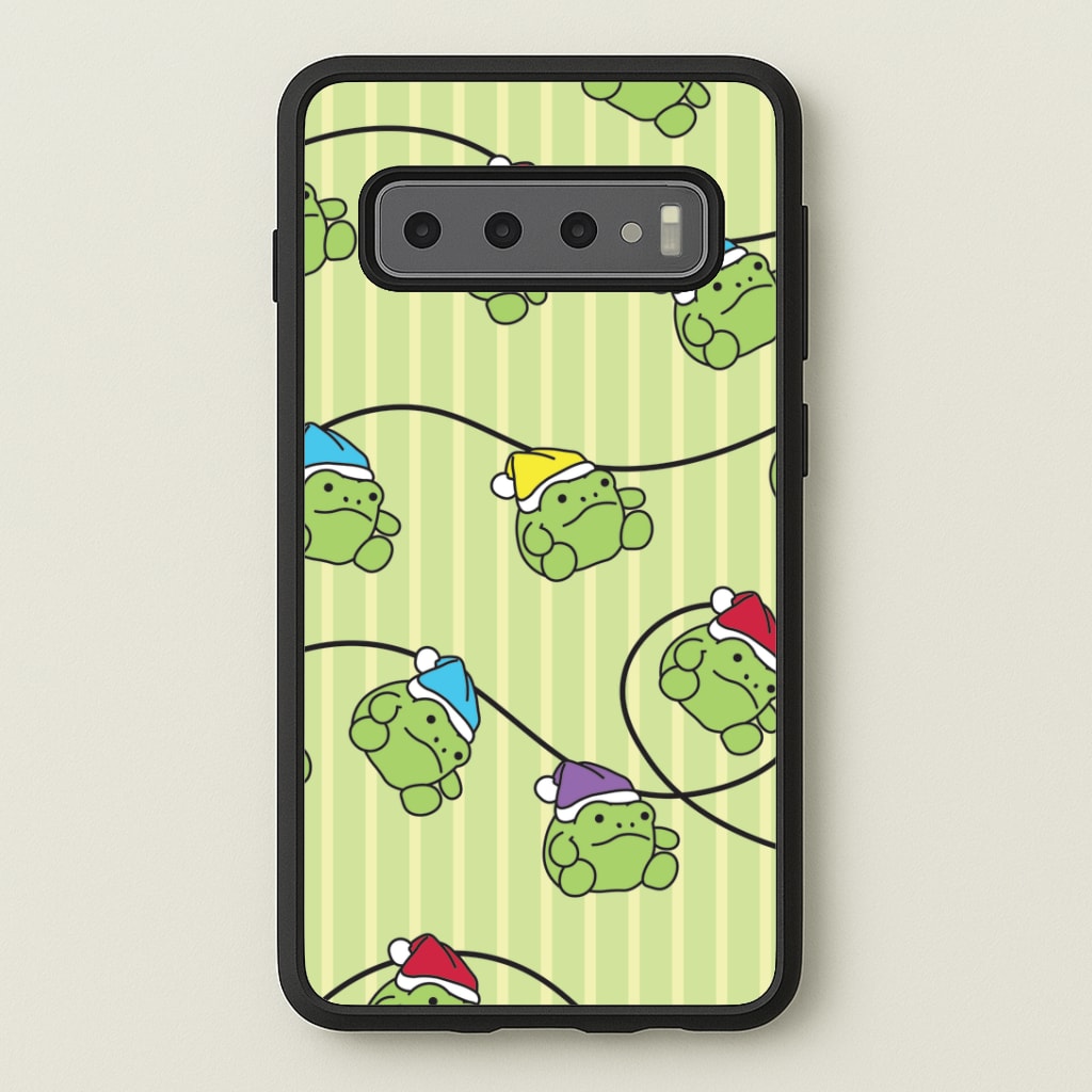 Christmas Frog Plush Fairylights Pattern Galaxy S10 Plus Case