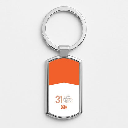 Ocon Helmet 2026 Silver Metal Keyring