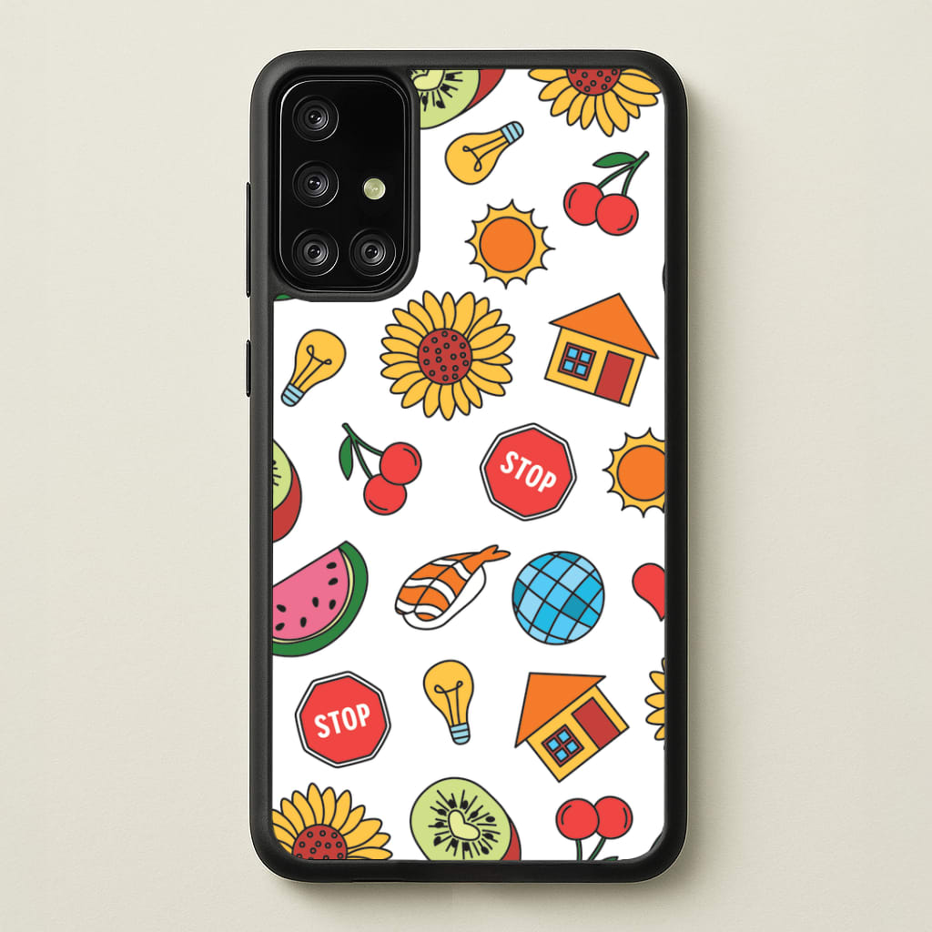 Harry Stickers Pattern Galaxy A71 Case