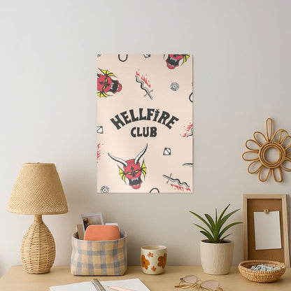 Hellfire Club Icons Collage Peach Art Print
