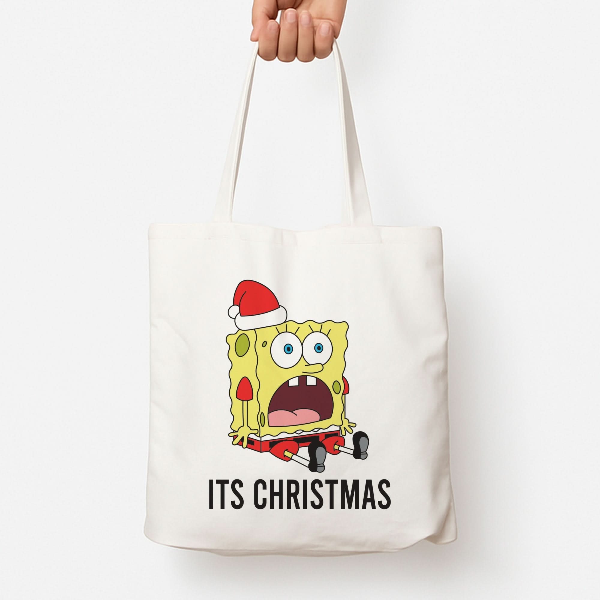 It's Christmas Cartoon Sponge Tote Bag