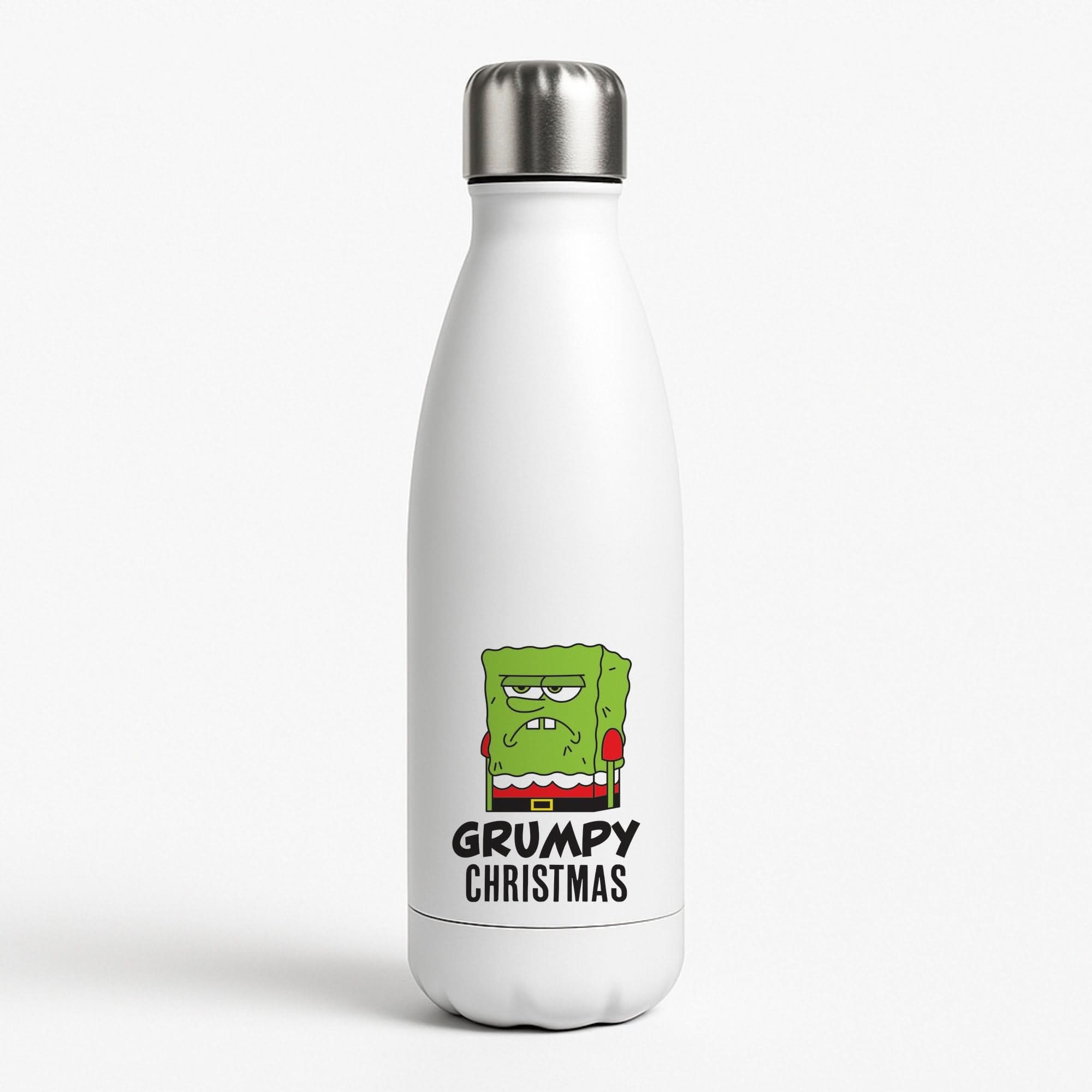 Grumpy Christmas Cartoon Sponge Water Bottle