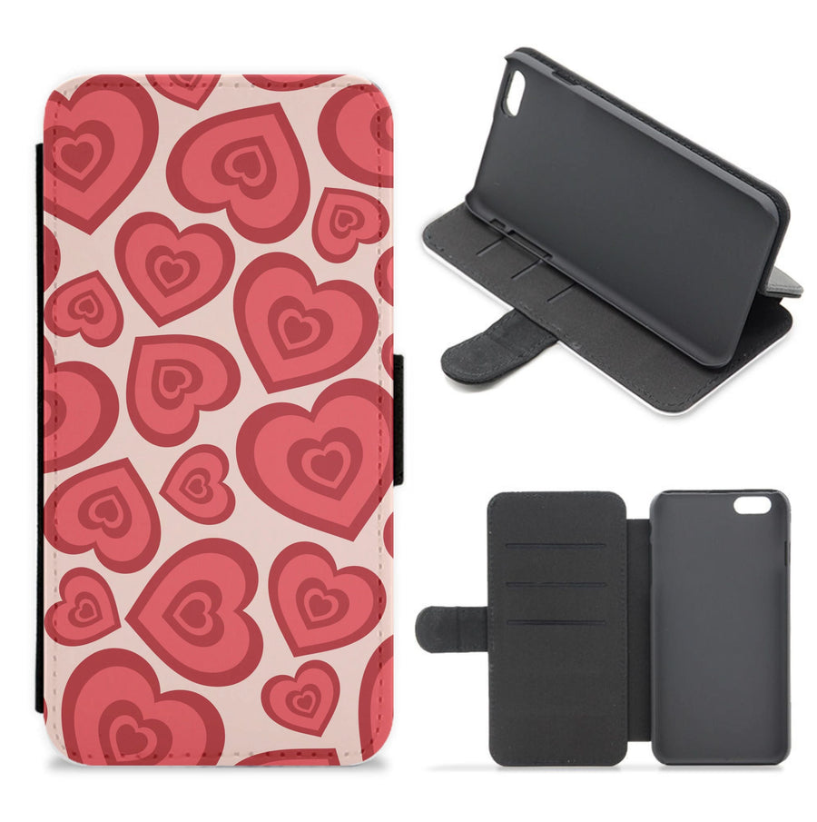 Valentine's Heart Pattern Flip / Wallet Phone Case