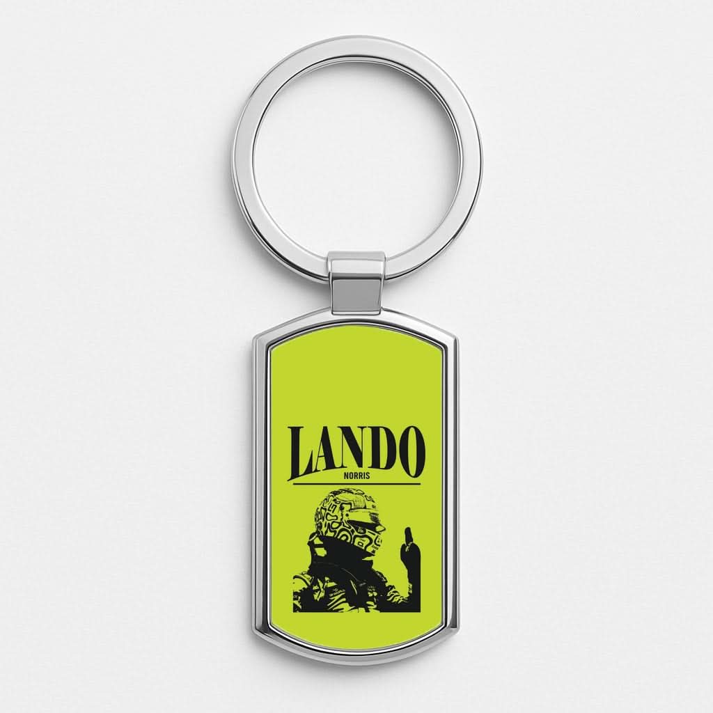 Lando Black And Green  Silver Metal Keyring