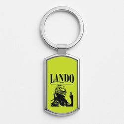 Lando Black And Green  Silver Metal Keyring