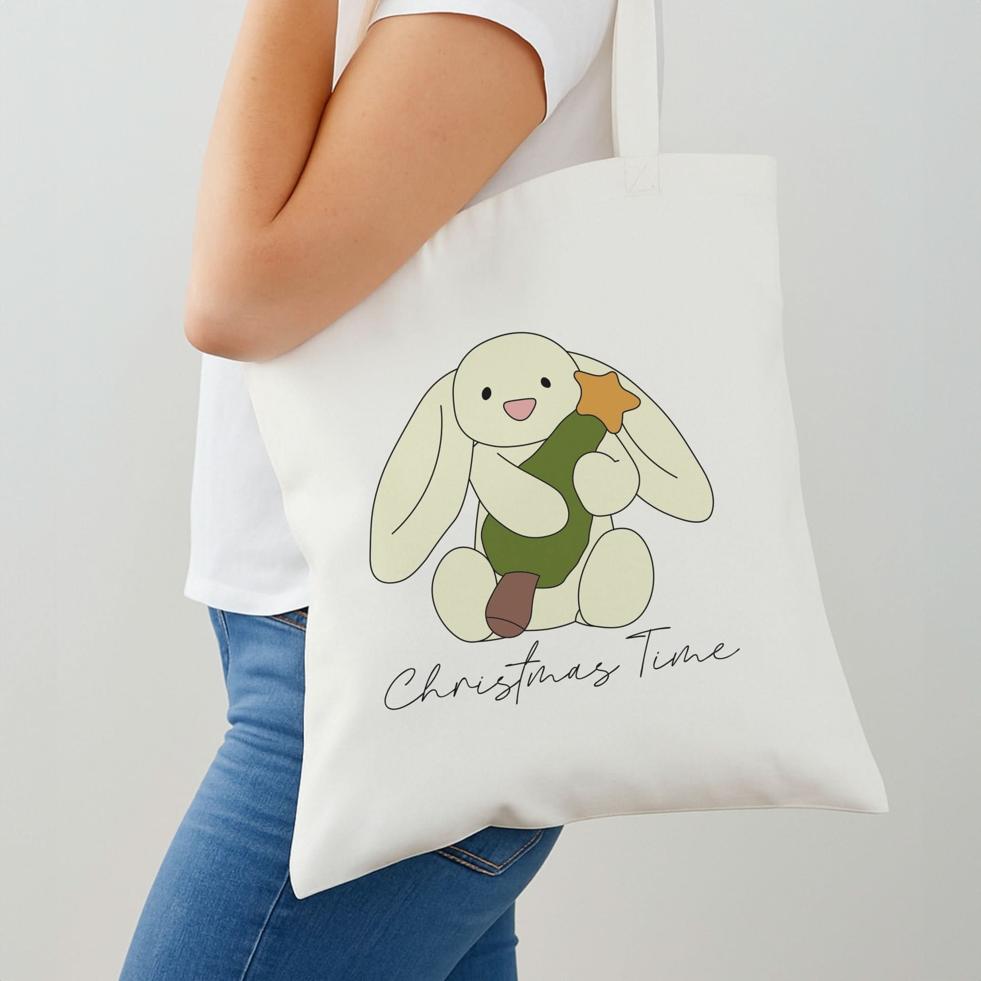 Christmas Bunny Stars Plush Shoulder Bag