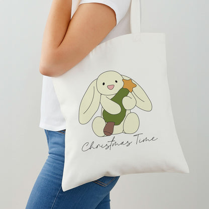 Christmas Bunny Stars Plush Shoulder Bag