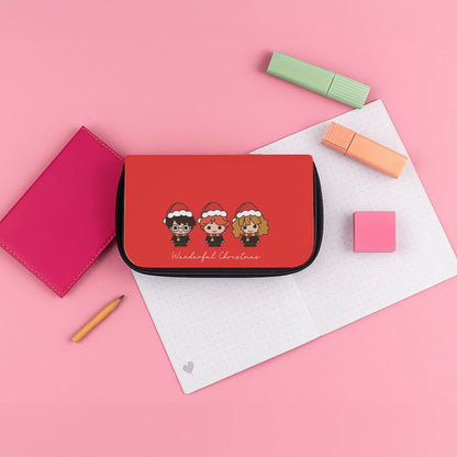 Wizards With Christmas Hats Pencil Case