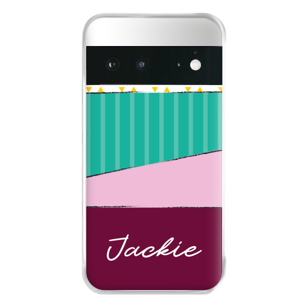 Geometric Patterns Personalised Name Google Pixel 6a Case
