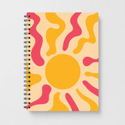 Yellow And Pink Abstract Sun Notebook 1
