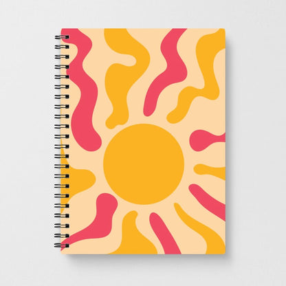 Yellow And Pink Abstract Sun Notebook