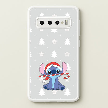 Cute Blue Alien Candycane Galaxy S10 Plus Case