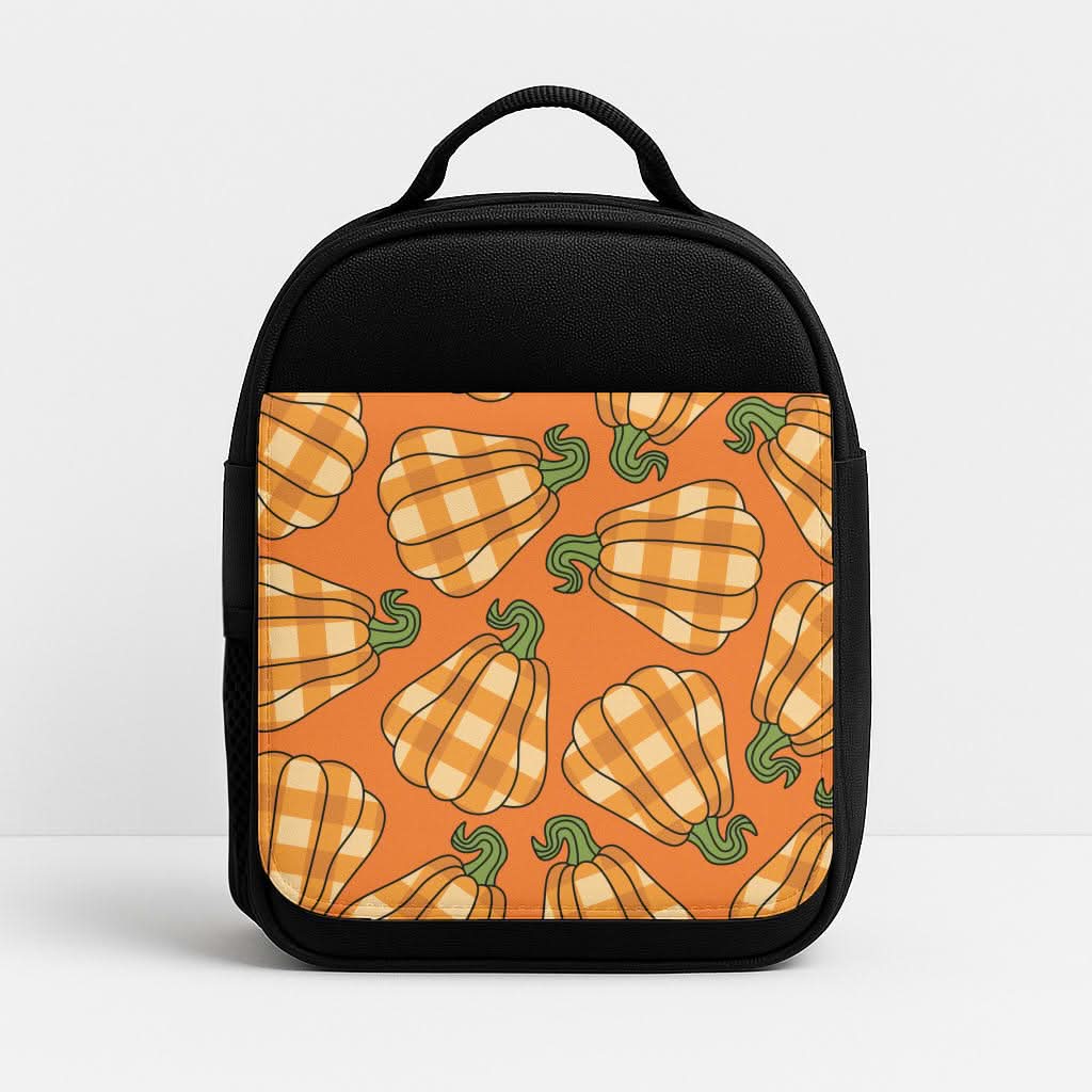 Tartan Pumpkins Pattern Insulated Lunch Bag