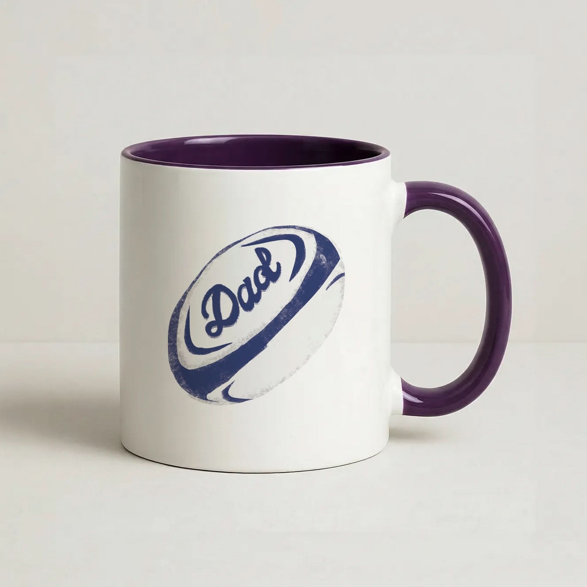 Dad Rugby Ball Purple Mug