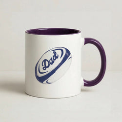 Dad Rugby Ball Purple Mug