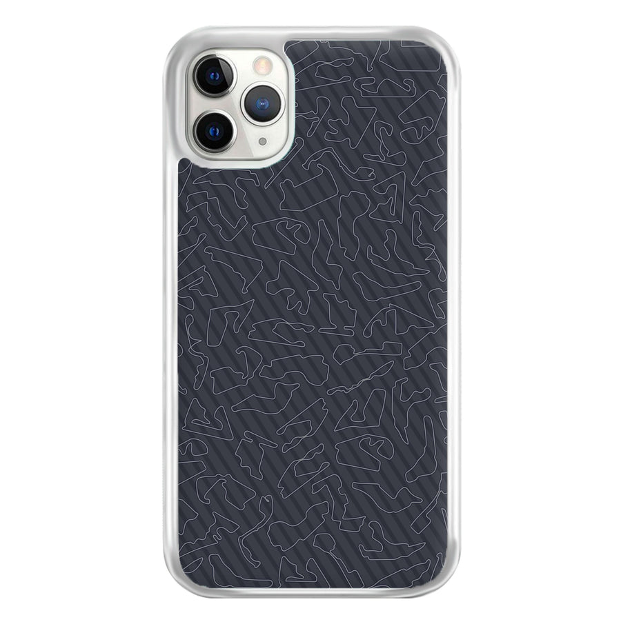 Track Outlines Gray Phone Case