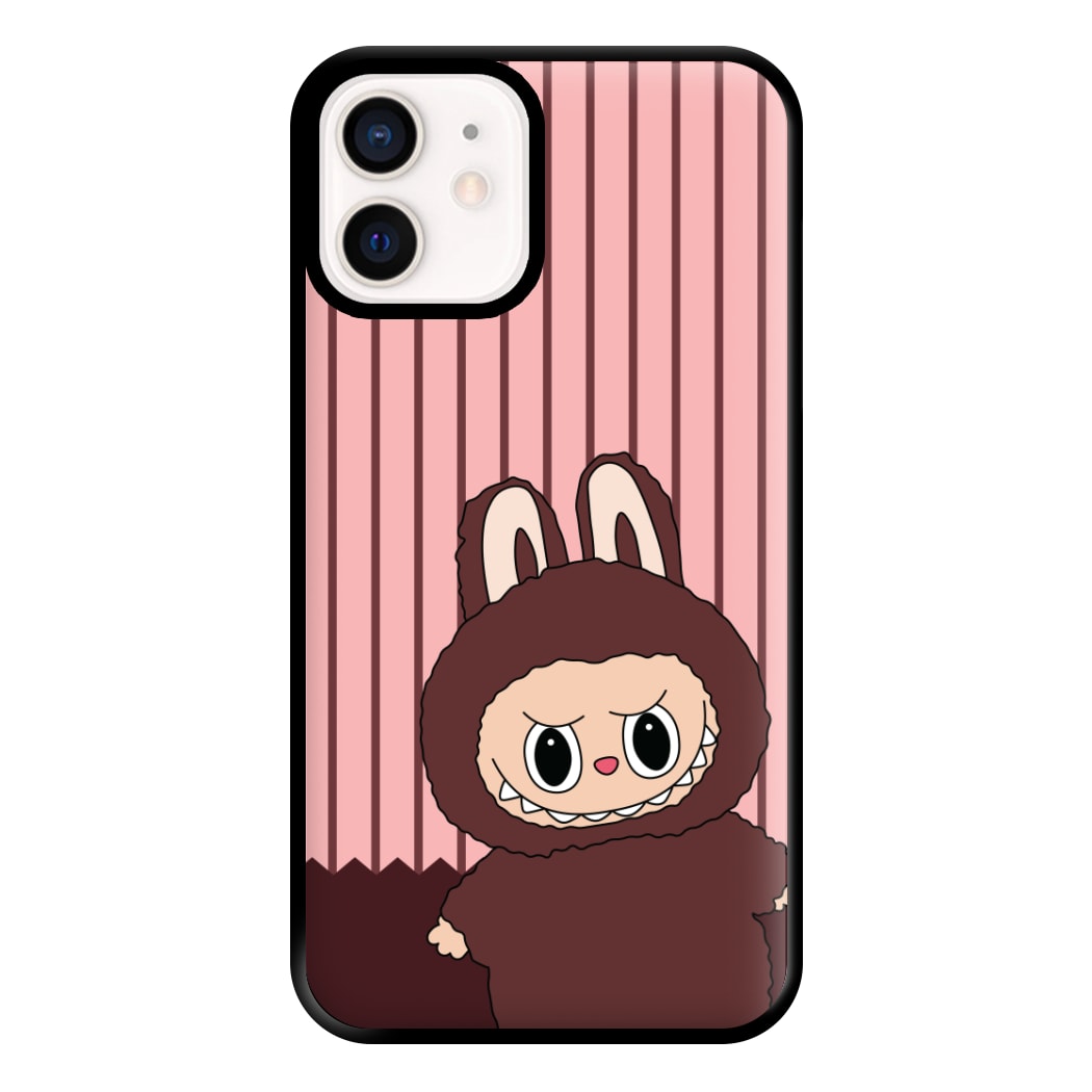 Stripey Cute Brown Monster iPhone 12 Mini Case