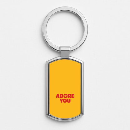 Adore You Silver Metal Keyring