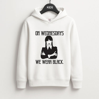 On Wednesdays We Wear Black Kids Hoodie