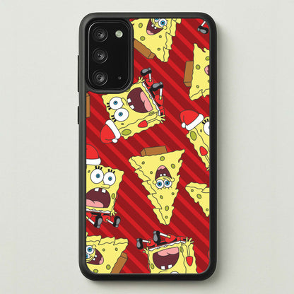 Christmas Cartoon Sponge Stripes Pattern Galaxy Note 20 Case