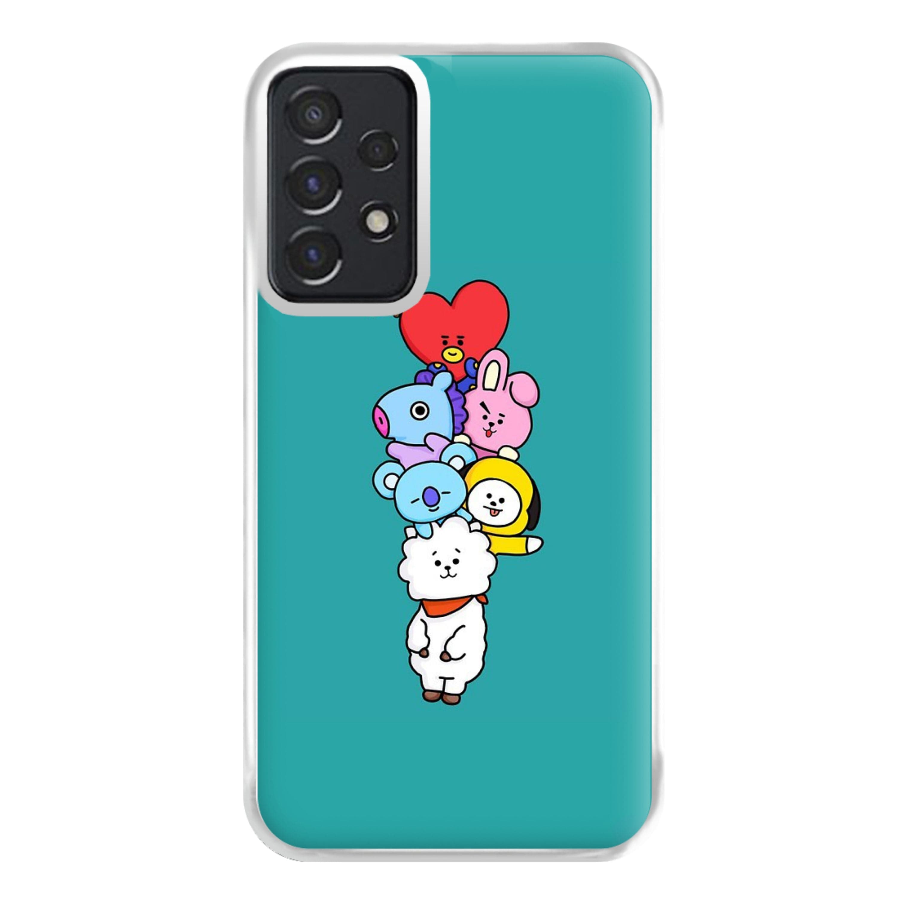 Green BT21 - RJ, Mang, Koya, Chimmy, Cooky, Shooky, Tata - K Pop Phone Case