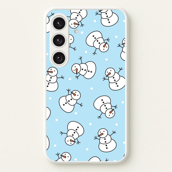 Cartoon Snowmen Pattern Galaxy S24 Case
