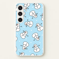 Cartoon Snowmen Pattern Galaxy S25 Plus Case
