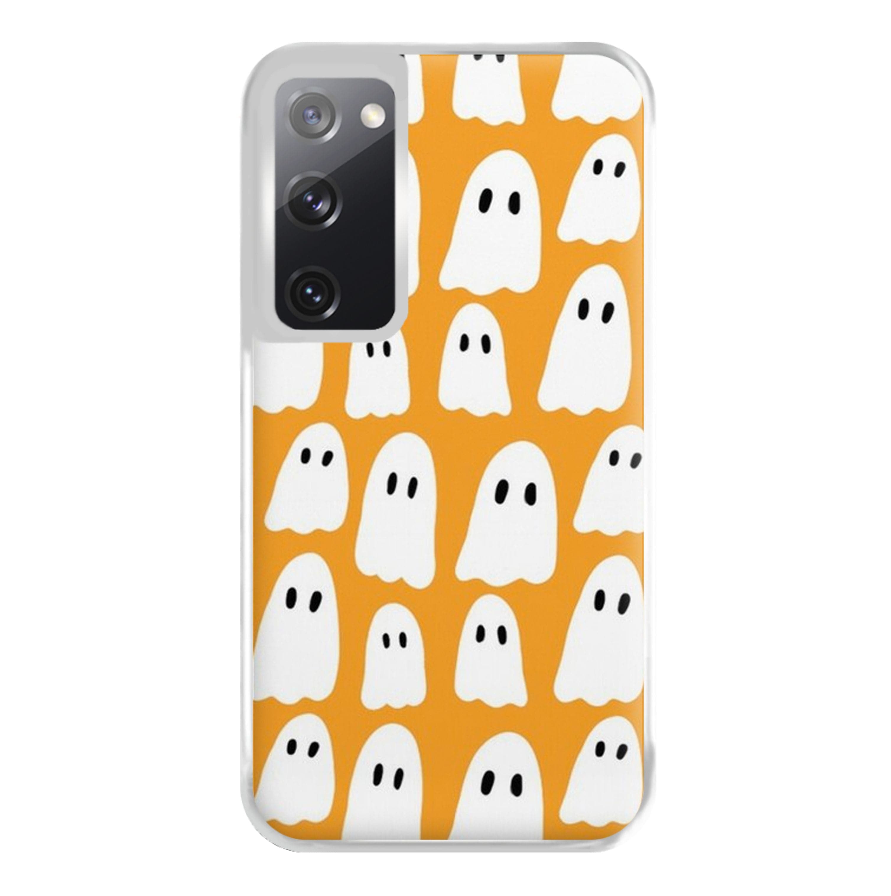 Orange Ghost Halloween Pattern Phone Case