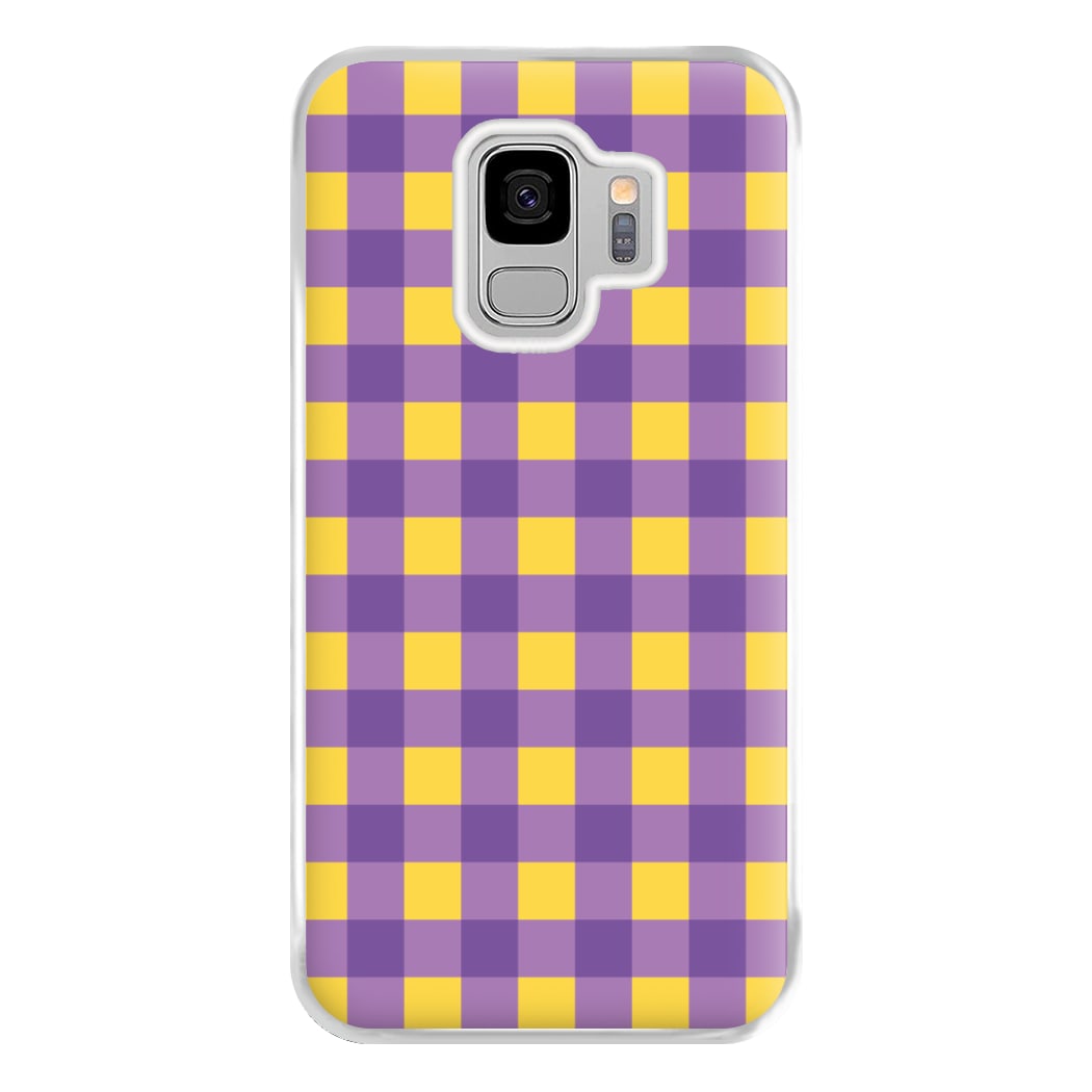 Purple And Yellow Checkered Pattern Galaxy S9 Plus Case