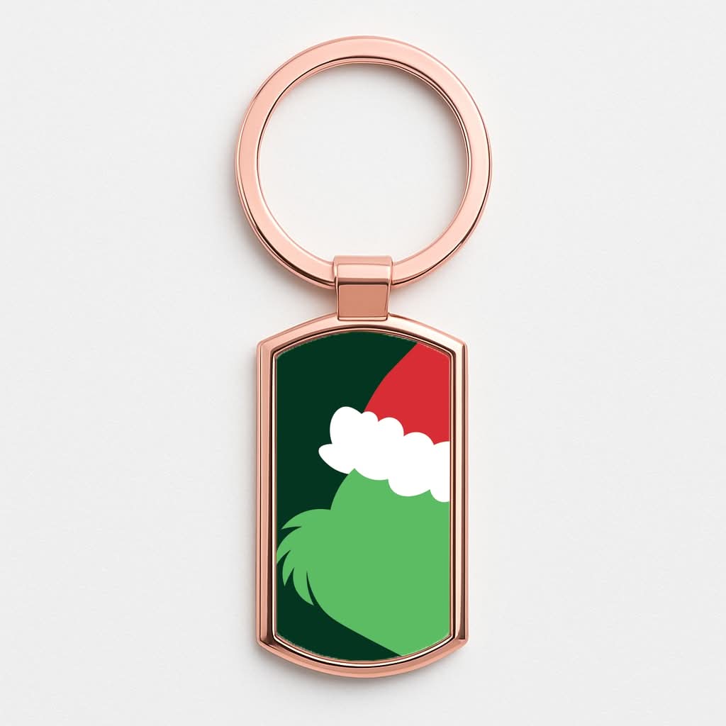 Green Creature Faceless Rose Gold Keyring