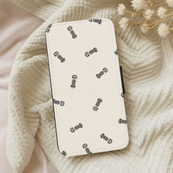 Race Cars Pattern Off White Leather Phone Case