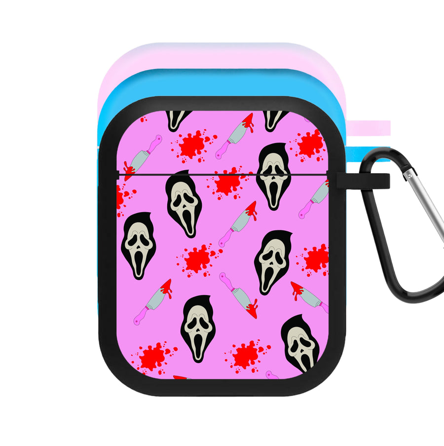 Pink Ghostface Pattern - Scream AirPods Case