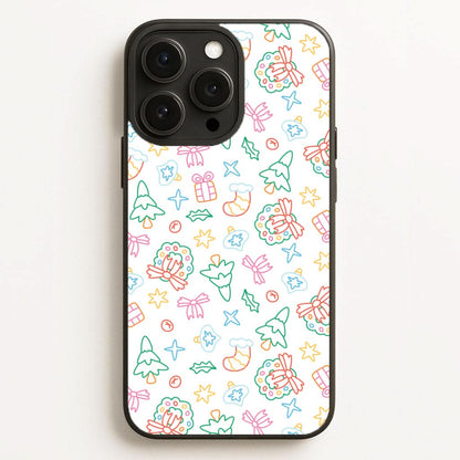 Neon Christmas Icons Pattern II Phone Case for Apple iPhone, Samsung Galaxy, Huawei and Google Pixel