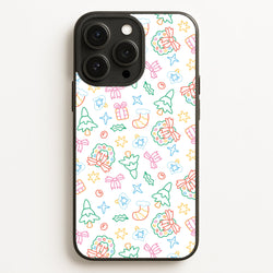 Neon Christmas Icons Pattern II iPhone 16 Pro Case